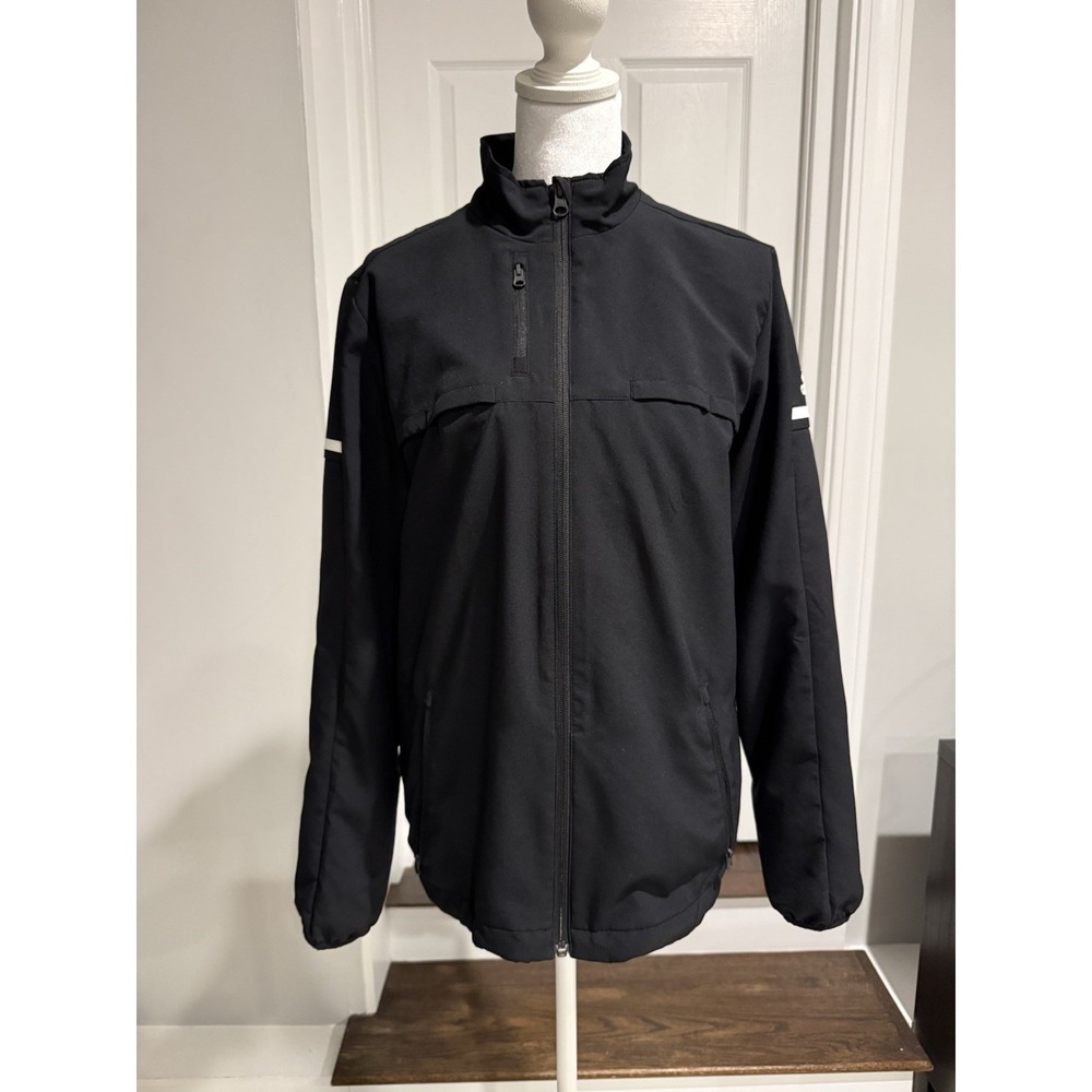 Adidas  Run Wind Ready Jacket Large Black Lightweight Hooded Youth Or S/m Adult - Picture 2 of 15